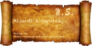 Mizerák Sarolta névjegykártya